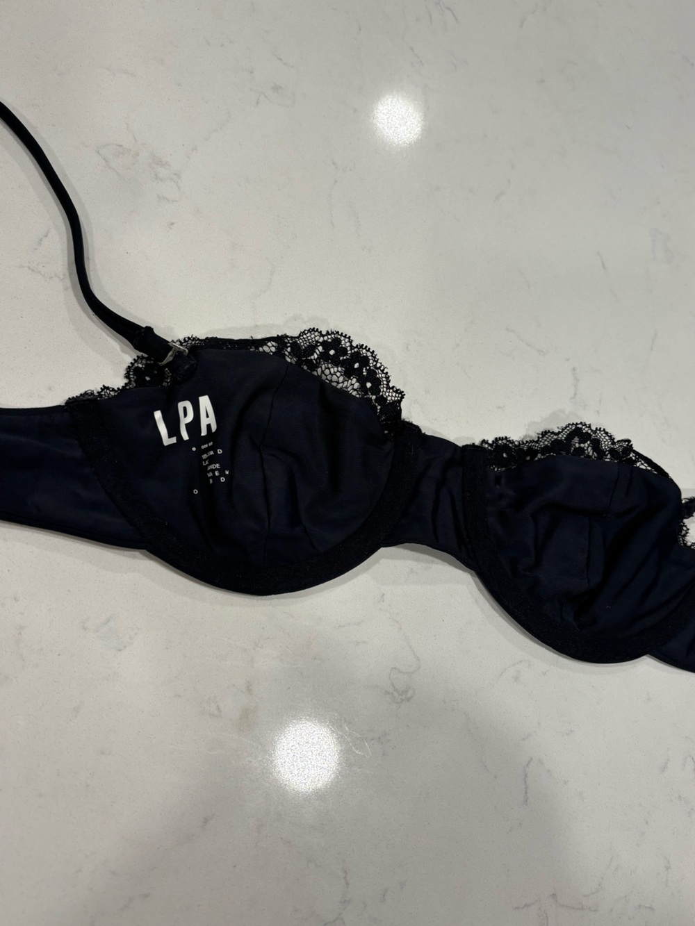LPA Black Lace Trim Underwire Bikini Top - Women's Intimates - Picture 4 of 5